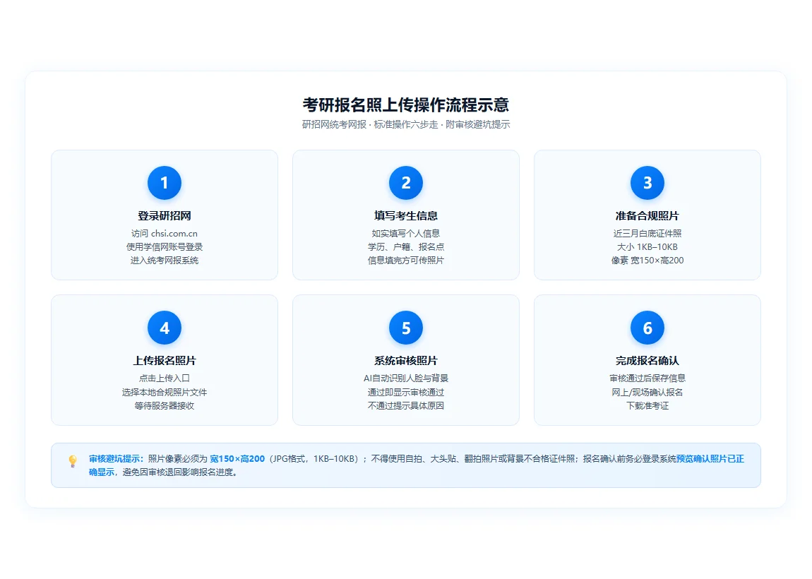 考研报名照上传操作流程示意