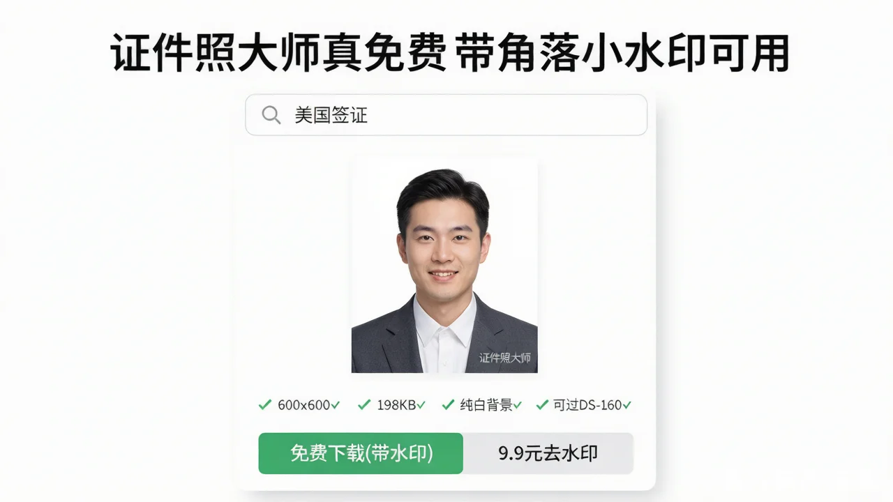 证件照大师真免费带角落小水印可用