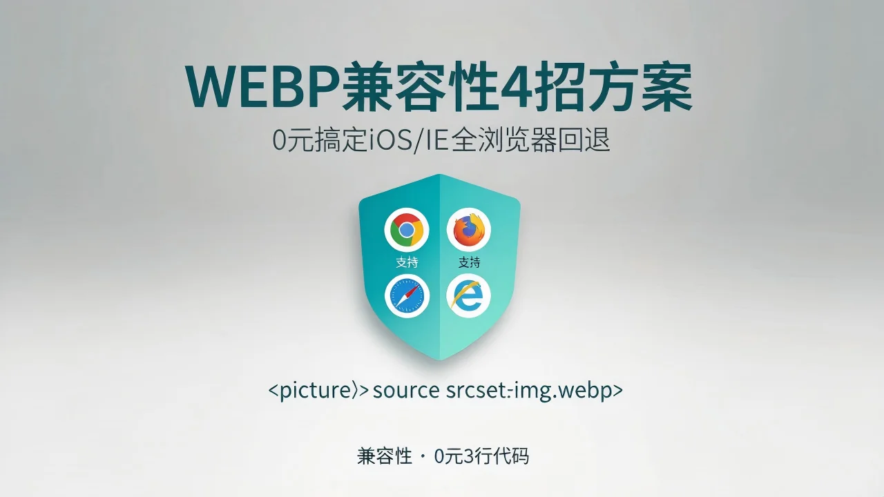 WEBP兼容性4招方案 0元搞定iOS/IE全浏览器回退