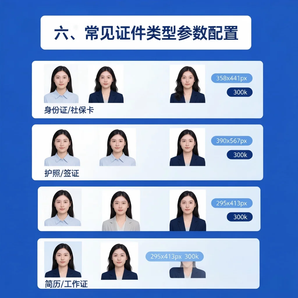 常见证件类型参数配置 - 身份证/护照/考试/简历