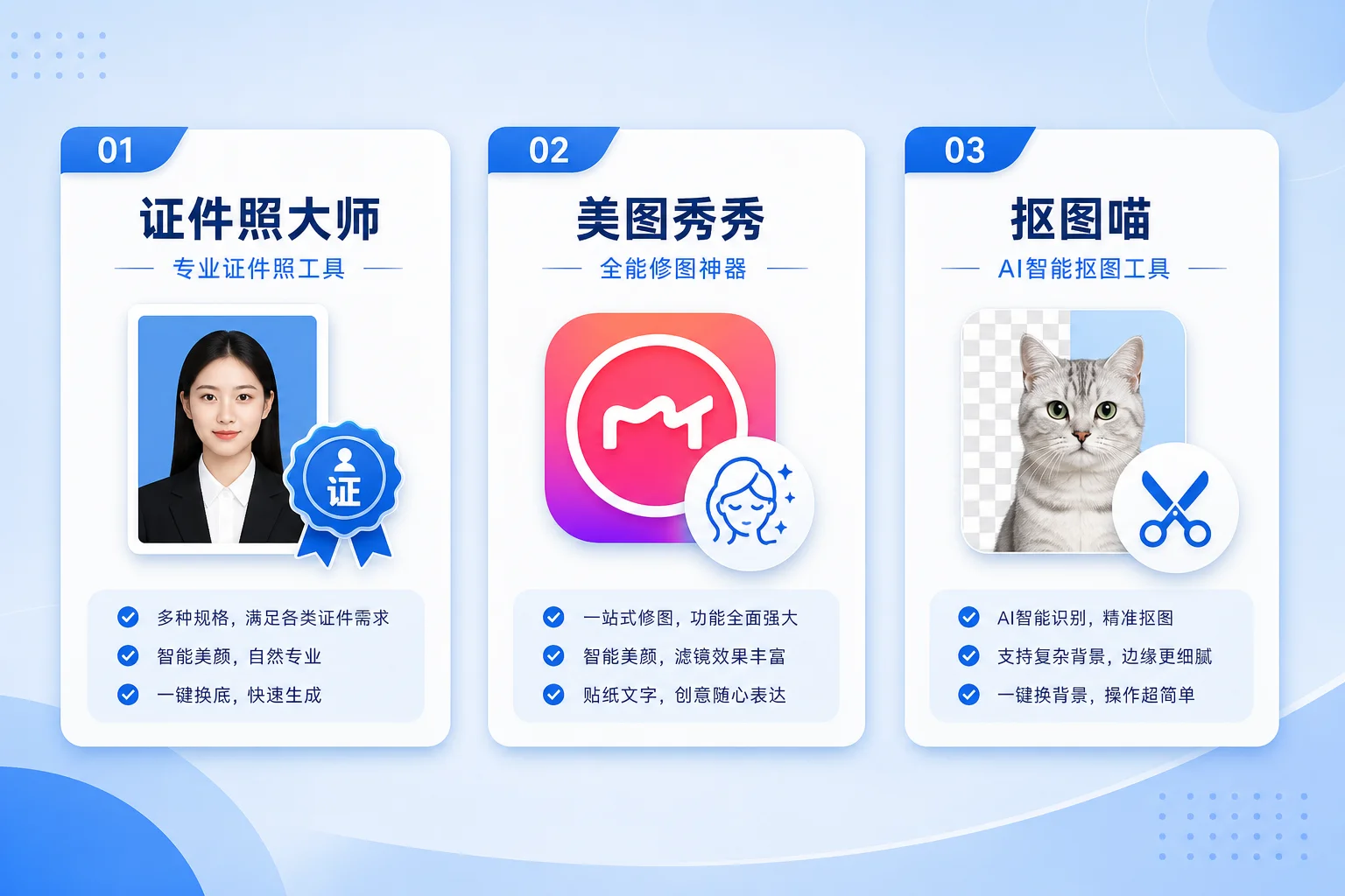 三款证件照工具产品定位对比